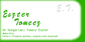 eszter tomecz business card